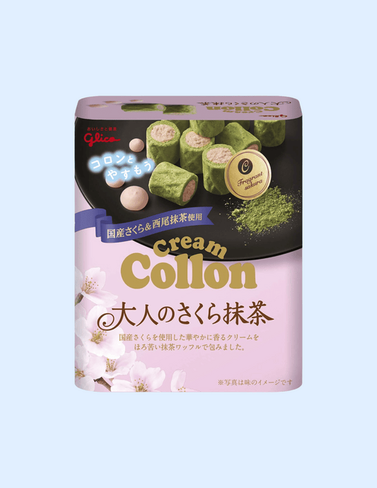 Glico Cream Collon Sakura Matcha Biscuit - Unique Bunny