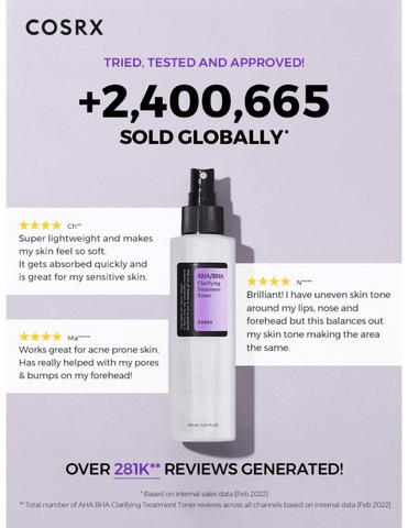 COSRX AHA/BHA Clarifying Treatment Toner - Unique Bunny